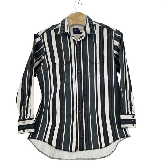 Wrangler Other - Vintage Wrangler Mens Brushpopper Long Sleeve Shirt 17 1/2 x 36 XL USA